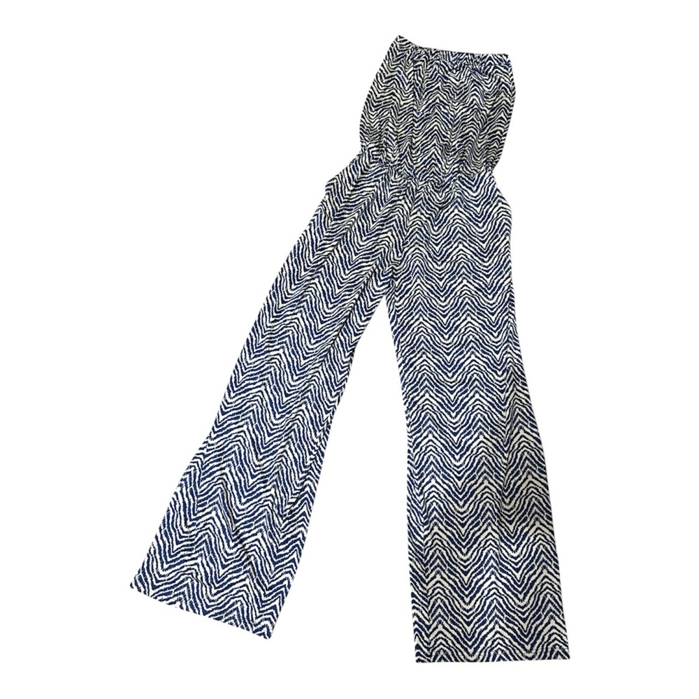 La Mere Lux Navy and White Strapless Jumpsuit length 53 ptp 12 is 30.5 - Picture 2 of 4
